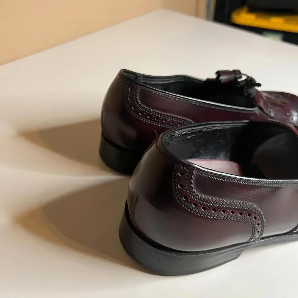 Vintage Florsheim Tassel Loafers Burgundy‎ Leather Men’s Size 10